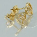 Dezente Herzen Ohrstecker aus 585 Gold mit Zirkonien