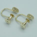1 Paar Massive 585 Gelbgold Klemmschraube Brisuren