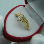 Kugelgoldring aus 750er Gold mit 5 Diamanten
