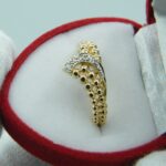 Kugelgoldring aus 750er Gold mit 5 Diamanten