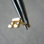Nasenpiercing Musik Note aus 750 Gelbgold