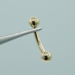 Piercing Banane Hantel mit 2 Kugeln aus 750 Gold