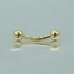 Piercing Banane Hantel mit 2 Kugeln aus 750 Gold