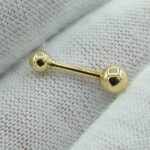 Piercing Barbell Hantel mit 2 Kugeln aus 750 Gold
