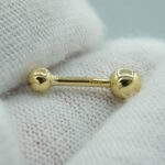 Piercing Barbell Hantel mit 2 Kugeln aus 750 Gold