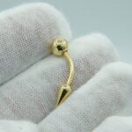 Piercing Stachel Kugel Curved Barbell Banane aus 750 Gold