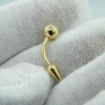 Piercing Stachel Kugel Curved Barbell Banane aus 750 Gold
