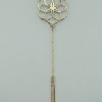 Gelbgold Y-Kette/Lariat-Kette mit dekorativen Anhängern